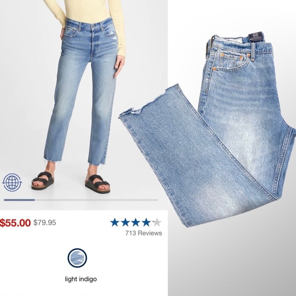 GAP high rise straight jeans new with tags and never worn.